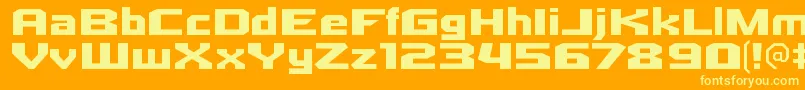 QuadrangleRegular Font – Yellow Fonts on Orange Background