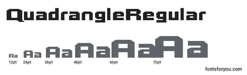 Размеры шрифта QuadrangleRegular