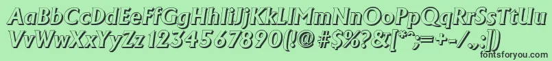 AdelonshadowBolditalic Font – Black Fonts on Green Background