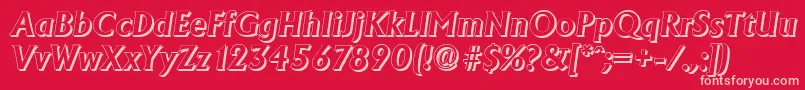 AdelonshadowBolditalic Font – Pink Fonts on Red Background