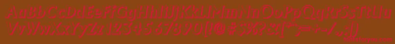 フォントAdelonshadowBolditalic – 赤い文字が茶色の背景にあります。