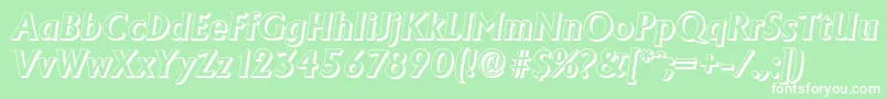 AdelonshadowBolditalic Font – White Fonts on Green Background