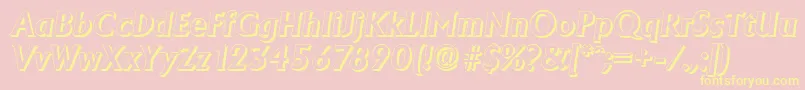 AdelonshadowBolditalic Font – Yellow Fonts on Pink Background