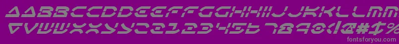 Czcionka OberonDeuxItalic – szare czcionki na fioletowym tle