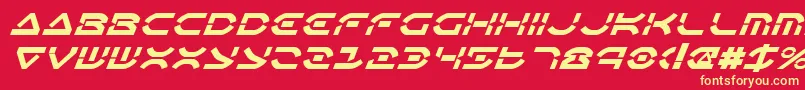 OberonDeuxItalic Font – Yellow Fonts on Red Background