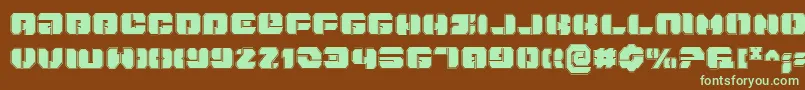 DanStargatePro-fontti – vihreät fontit ruskealla taustalla