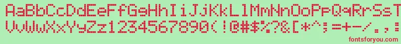 Ericsson ffy Font – Red Fonts on Green Background