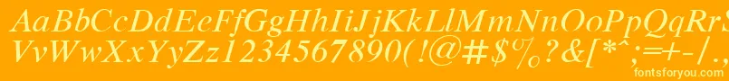 Respeita-Schriftart – Gelbe Schriften auf orangefarbenem Hintergrund