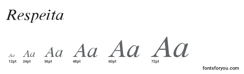 Размеры шрифта Respeita