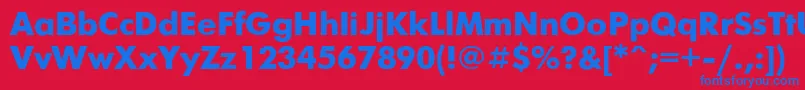 フォントFuturisb – 赤い背景に青い文字
