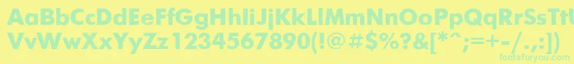 Futurisb Font – Green Fonts on Yellow Background
