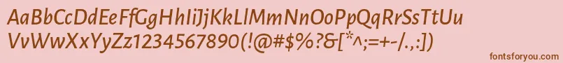 LunasansSemibolditalic Font – Brown Fonts on Pink Background