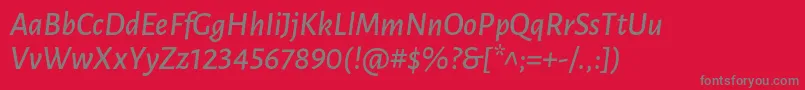 LunasansSemibolditalic Font – Gray Fonts on Red Background