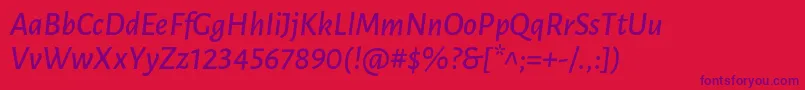 Police LunasansSemibolditalic – polices violettes sur fond rouge