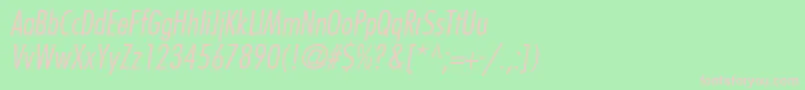 FuturaLtCondensedLightOblique Font – Pink Fonts on Green Background