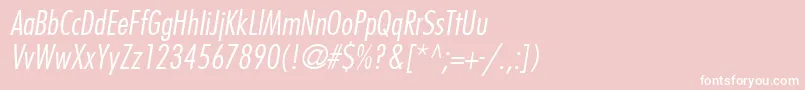 FuturaLtCondensedLightOblique Font – White Fonts on Pink Background