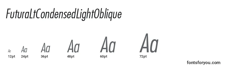 FuturaLtCondensedLightOblique Font Sizes