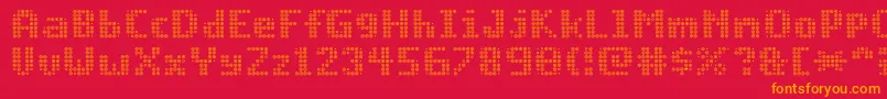 Optic.Bot Font – Orange Fonts on Red Background