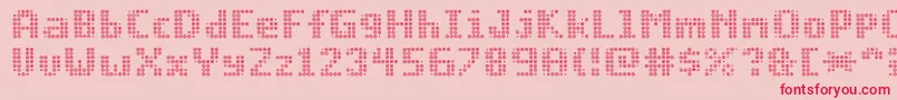 Optic.Bot Font – Red Fonts on Pink Background