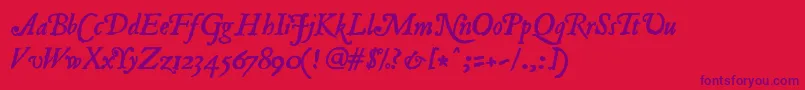 JslAncientItalic Font – Purple Fonts on Red Background