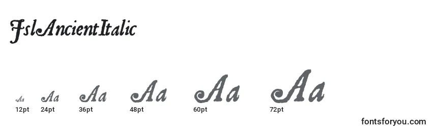 Размеры шрифта JslAncientItalic