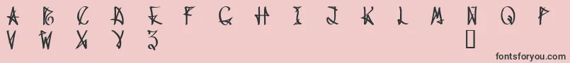 WanaxDemo-fontti – mustat fontit vaaleanpunaisella taustalla