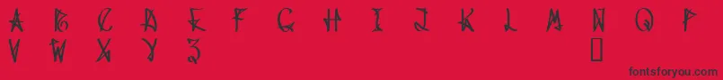 Шрифт WanaxDemo – чёрные шрифты на красном фоне
