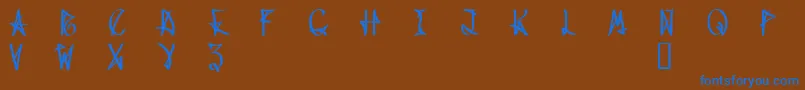 Шрифт WanaxDemo – синие шрифты на коричневом фоне
