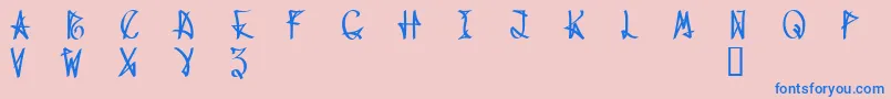 WanaxDemo-Schriftart – Blaue Schriften auf rosa Hintergrund