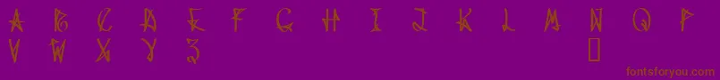 WanaxDemo-fontti – ruskeat fontit violetilla taustalla