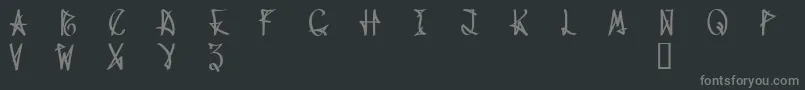 Fonte WanaxDemo – fontes cinzas em um fundo preto
