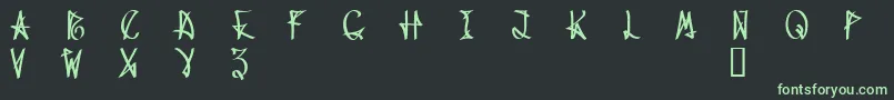 Шрифт WanaxDemo – зелёные шрифты на чёрном фоне