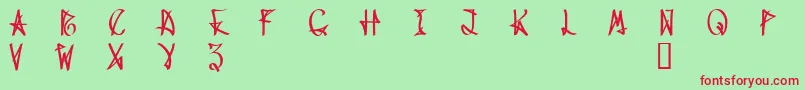 フォントWanaxDemo – 赤い文字の緑の背景