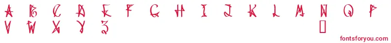 フォントWanaxDemo – 白い背景に赤い文字