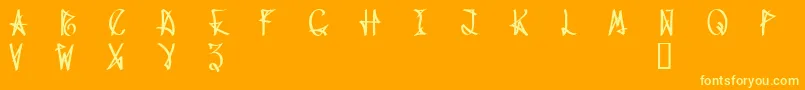 フォントWanaxDemo – オレンジの背景に黄色の文字