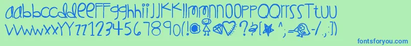 Wishingonastar Font – Blue Fonts on Green Background