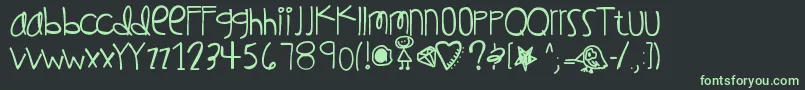 Wishingonastar Font – Green Fonts on Black Background