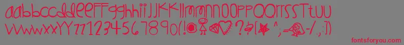 Wishingonastar Font – Red Fonts on Gray Background
