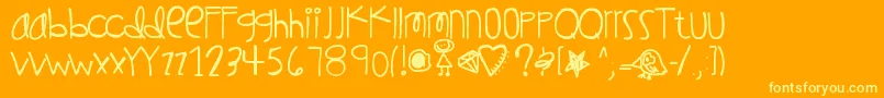 Wishingonastar-fontti – keltaiset fontit oranssilla taustalla