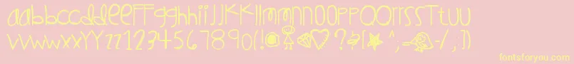 Wishingonastar Font – Yellow Fonts on Pink Background