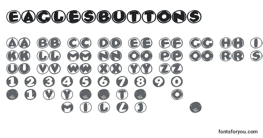 Czcionka Eaglesbuttons – alfabet, cyfry, specjalne znaki