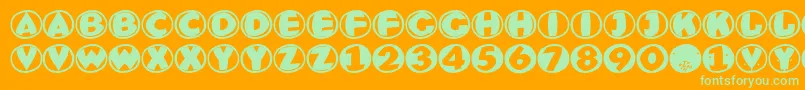 Eaglesbuttons Font – Green Fonts on Orange Background