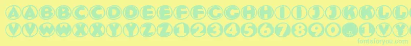Eaglesbuttons Font – Green Fonts on Yellow Background