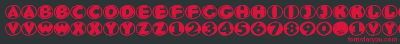 Fonte Eaglesbuttons – fontes vermelhas em um fundo preto
