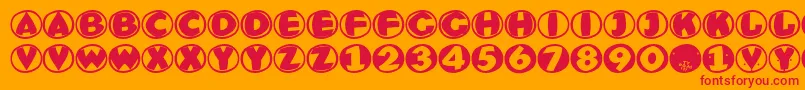 フォントEaglesbuttons – オレンジの背景に赤い文字