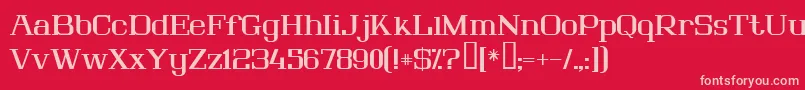 Lousitania-fontti – vaaleanpunaiset fontit punaisella taustalla