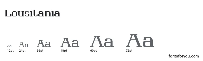 Размеры шрифта Lousitania