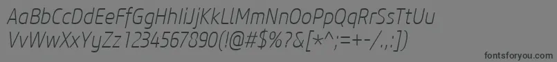 CoreSansM27CnExtralightItalic Font – Black Fonts on Gray Background
