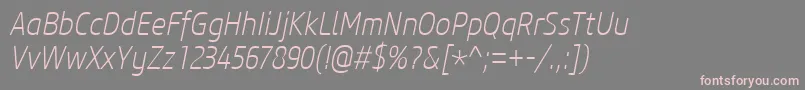 CoreSansM27CnExtralightItalic Font – Pink Fonts on Gray Background