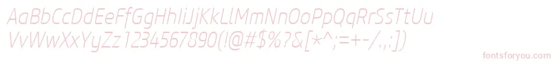 CoreSansM27CnExtralightItalic Font – Pink Fonts on White Background